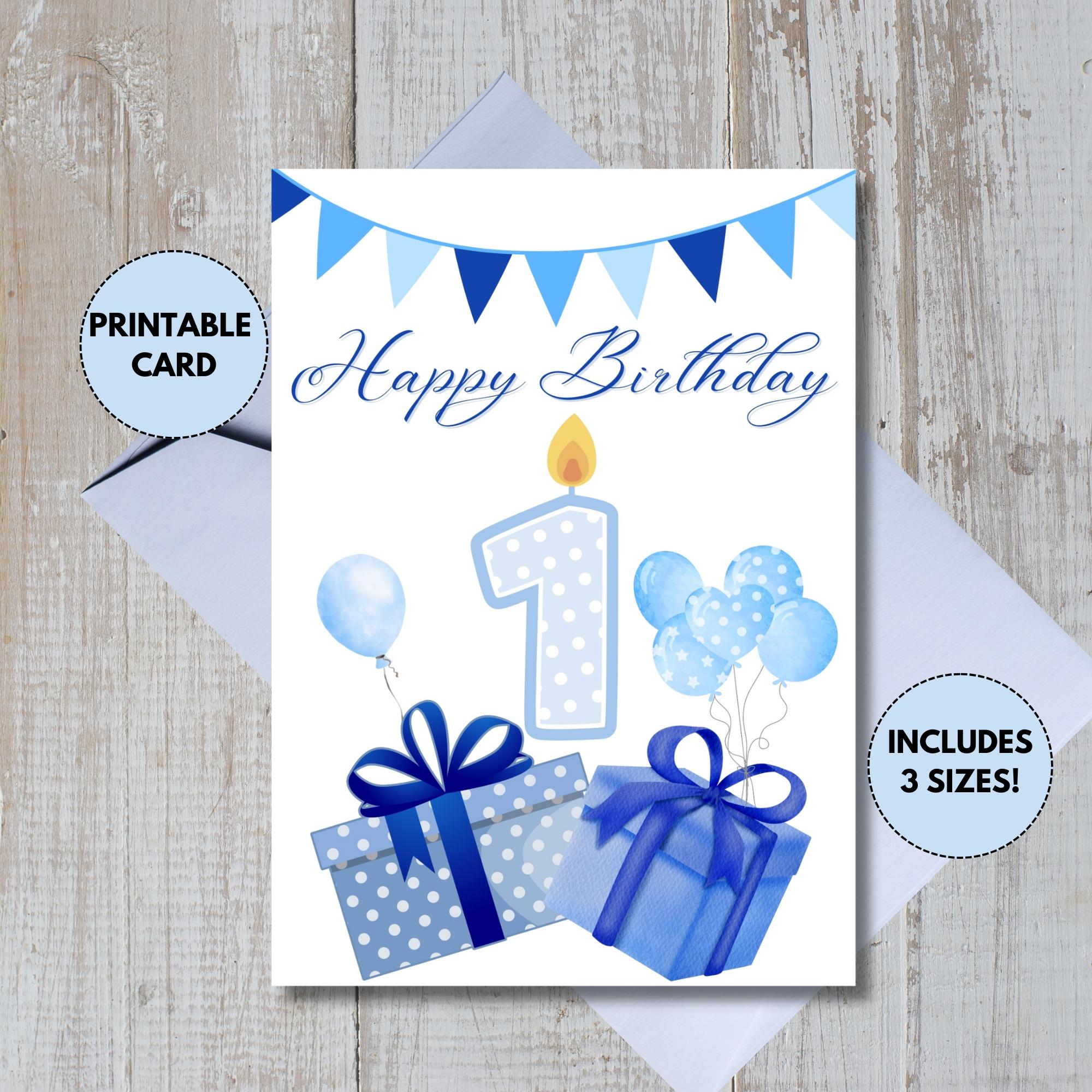Printable First Birthday Card Printable First Birthday Card
