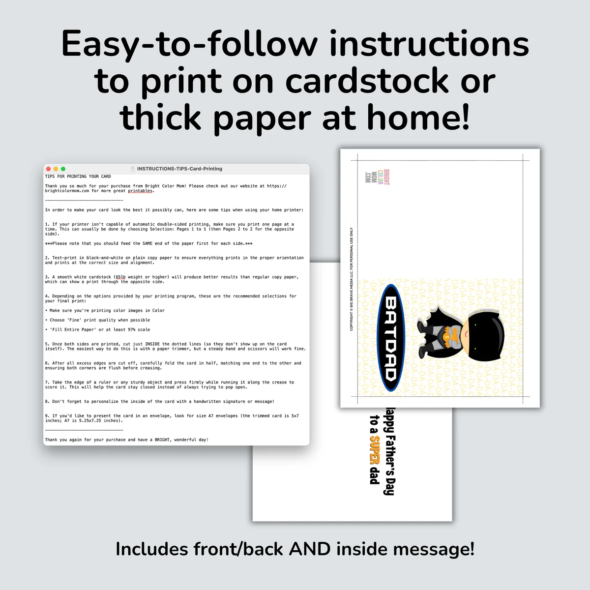 Batman Fathers Day Printable Cards Batman Fathers Day Printable Cards