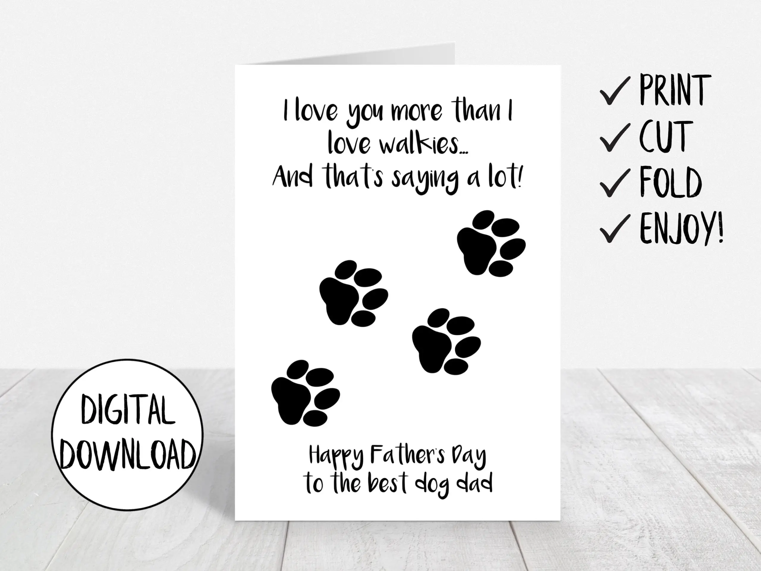 Printable Fathers Day Card From Dog Dog