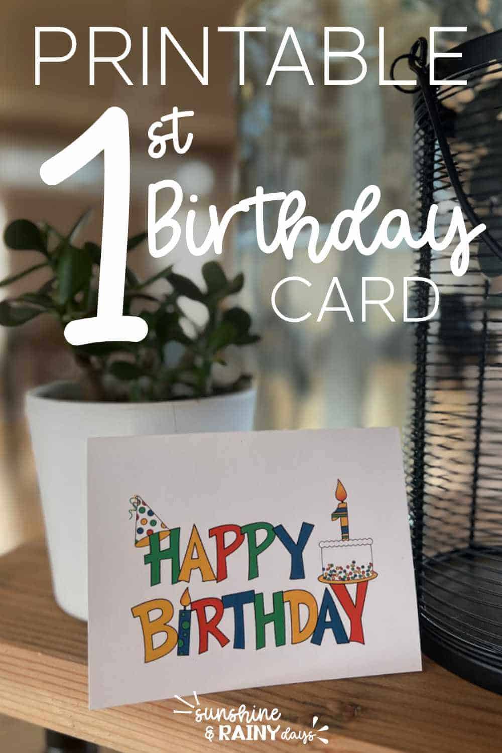 Printable First Birthday Card Printable First Birthday Card