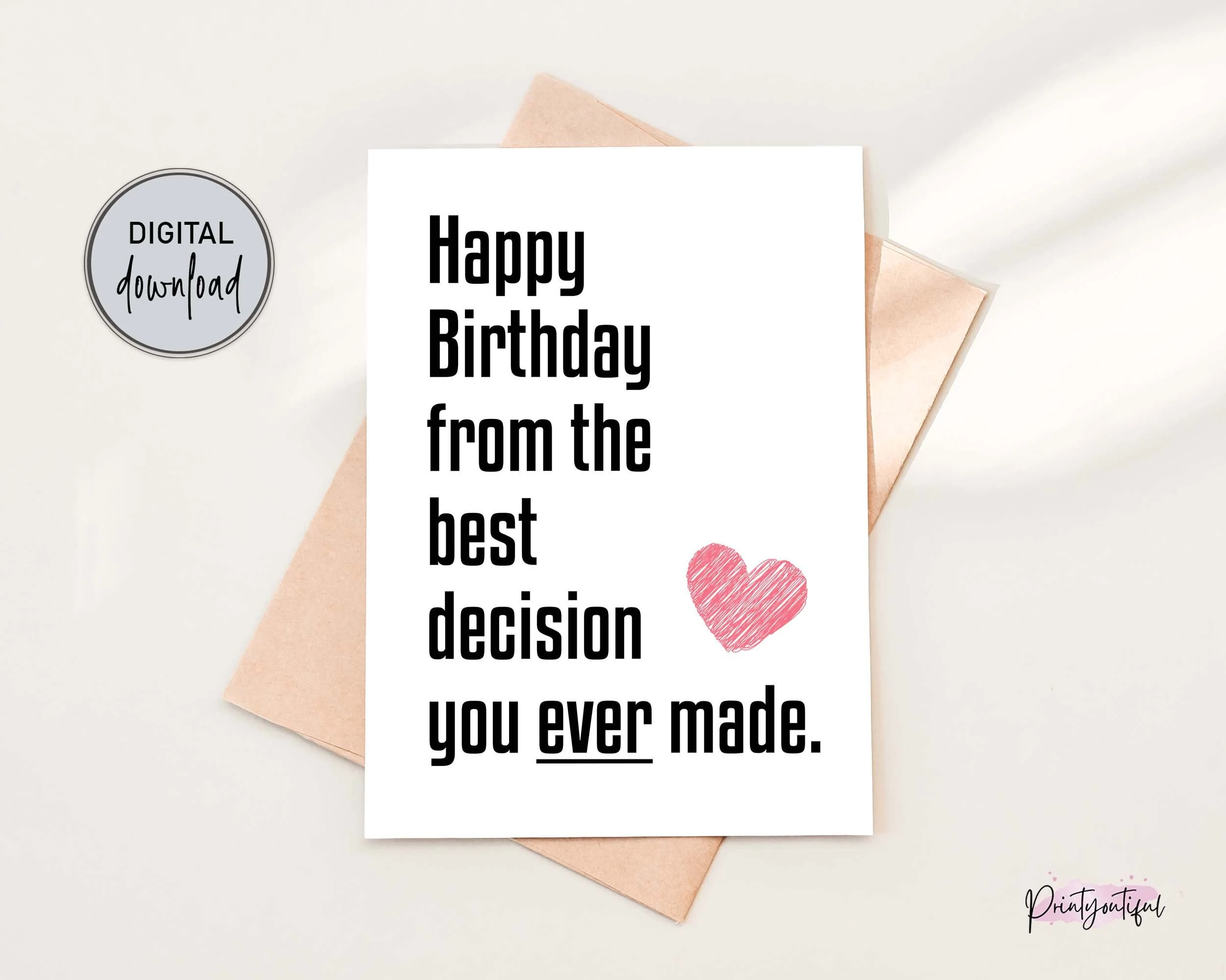 Printable Funny Birthday Card For