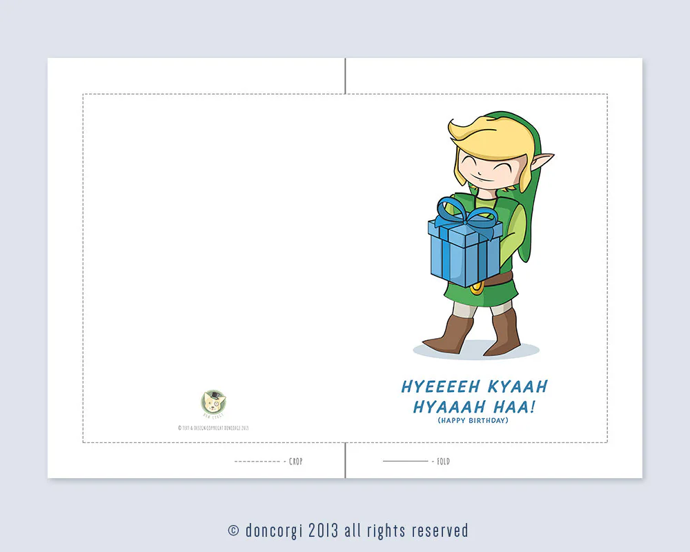 Printable Legend Of Zelda Birthday Card