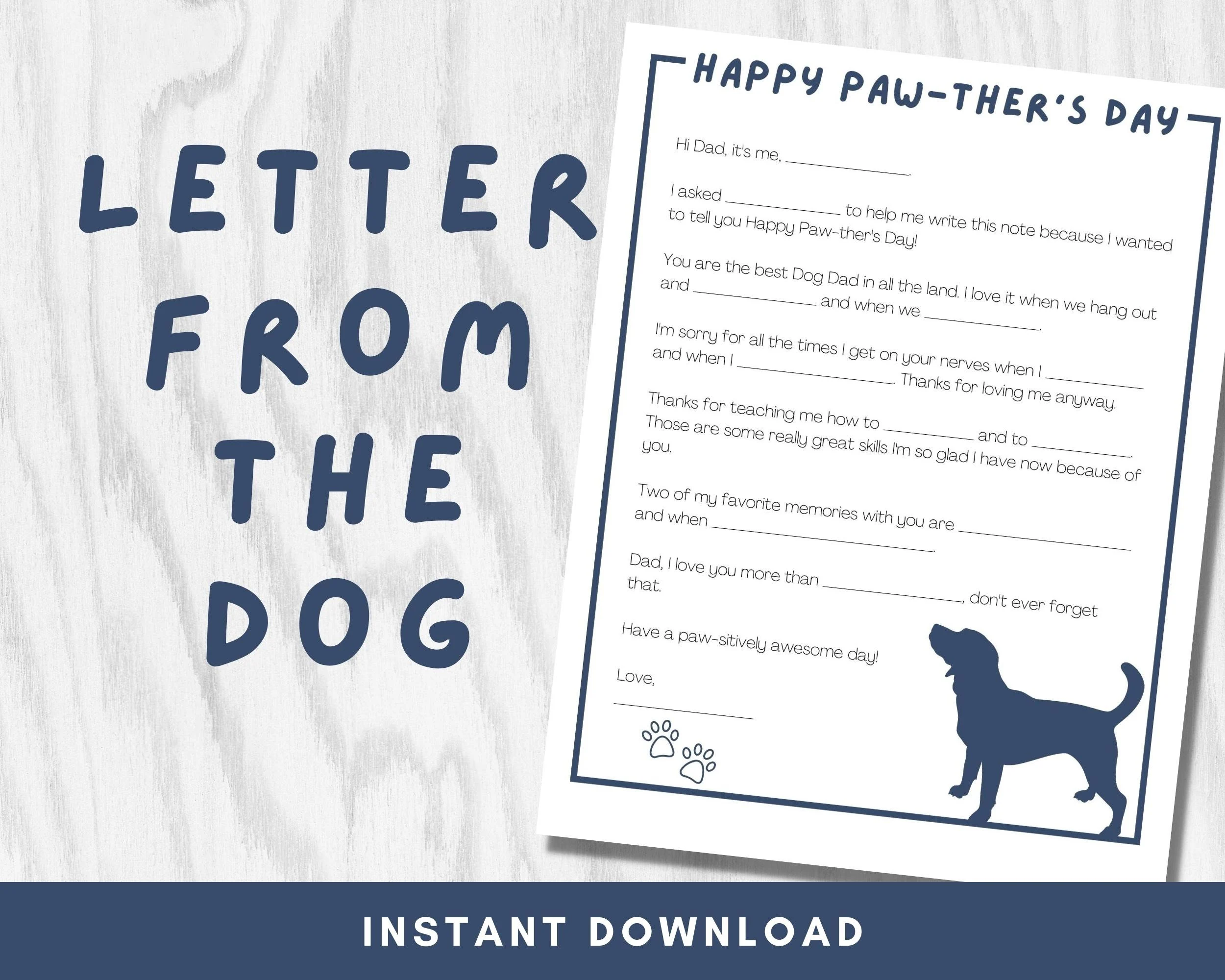 Printable Letter To Dog Dad From Dog