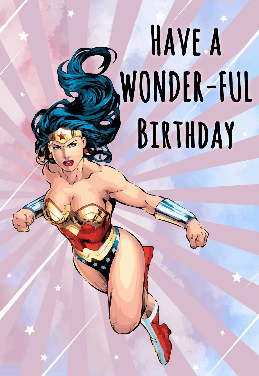 Wonder Woman Printable Birthday Cards